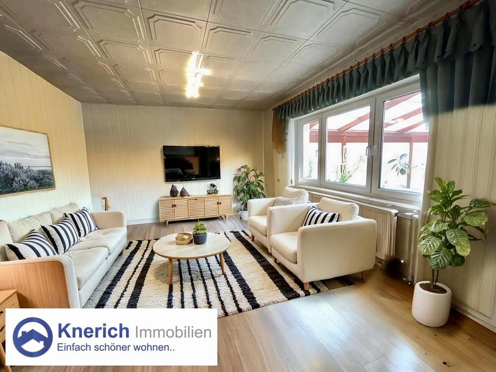 Wohnzimmer mit Logo