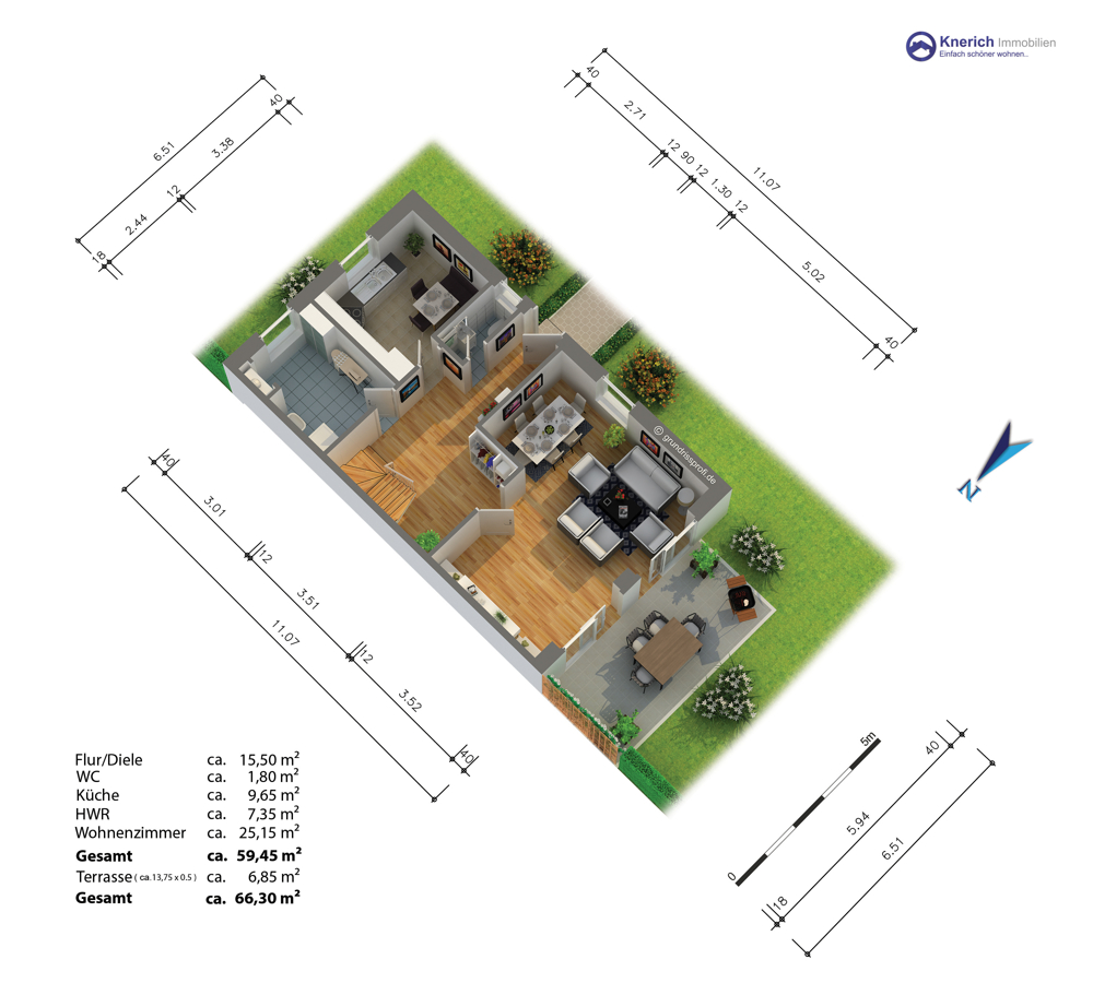 Erdgeschoss Grundriss 3d